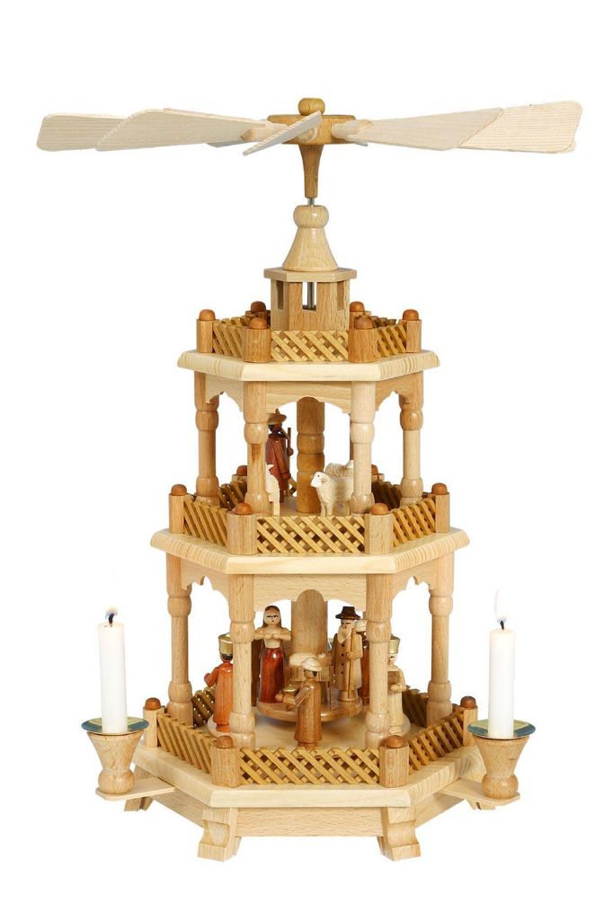 Pyramide Christi Geburt natur BxHxT 30x42x30cm NEU