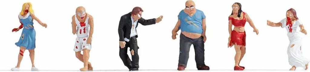NOCH Figuren-Set „Zombies“, mit 6 handbemalten Untoten für Modelllandschaften im Maßstab 1:87 (H0), Kreatives Basteln und Dioramen