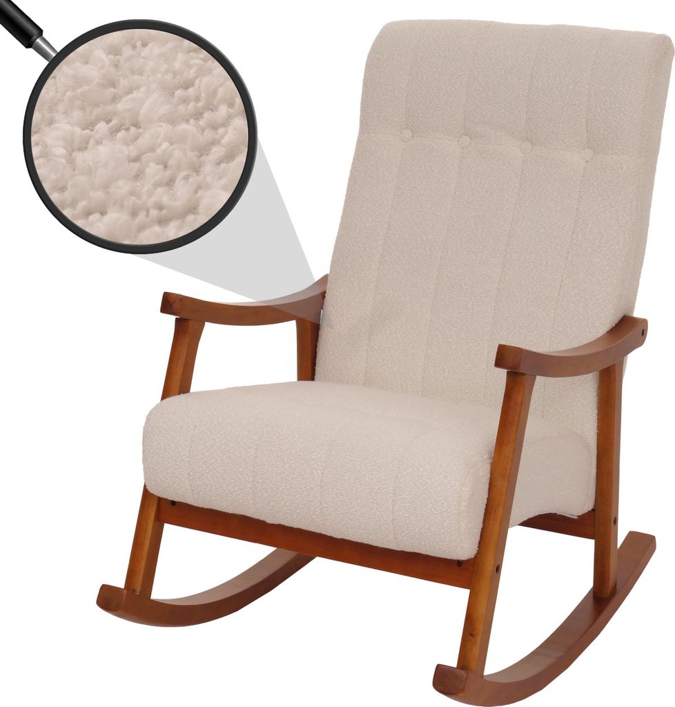 Houpací křeslo HWC-K10, polohovatelné, dřevo  látka/textil Obrázek produktu 