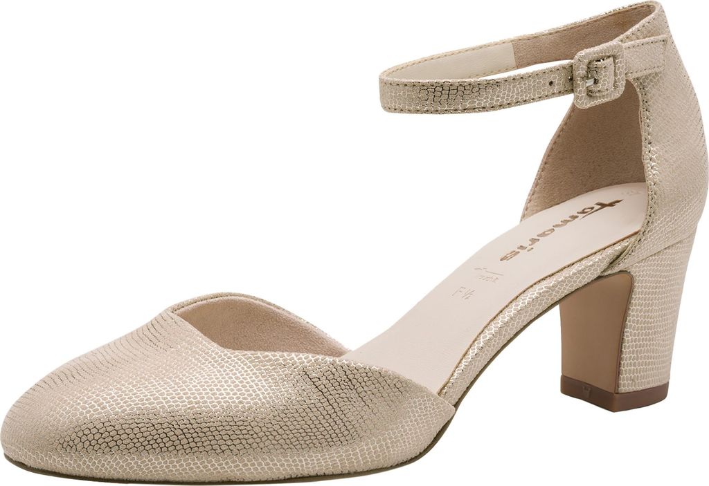 Tamaris Damen Pumps Textil, metallic, 41 EU Produktbild 