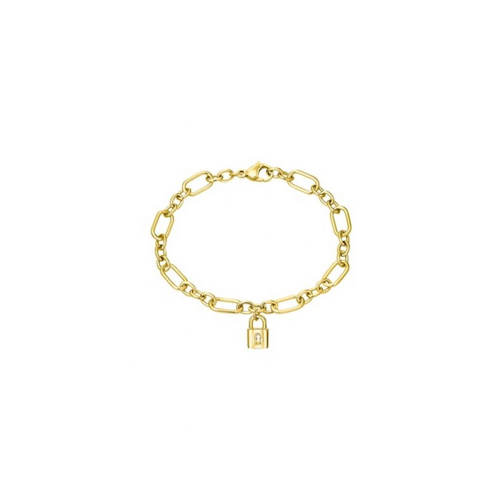 s.Oliver 2032522 Damen Armband Schloss Edelstahl Gold 20 cm