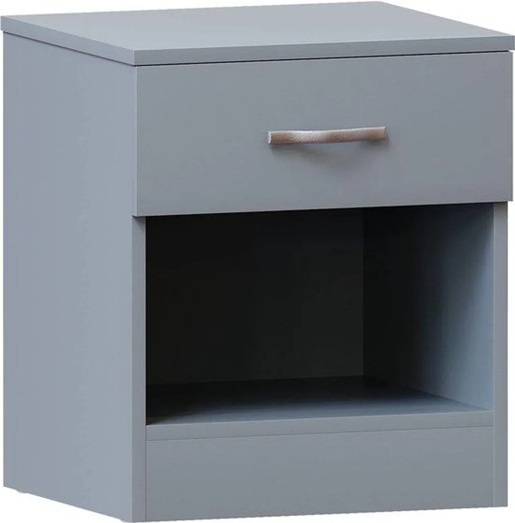 Table de Chevet Azomor Grise avec Tiroir Spacieux et Étagère Basse Robuste
