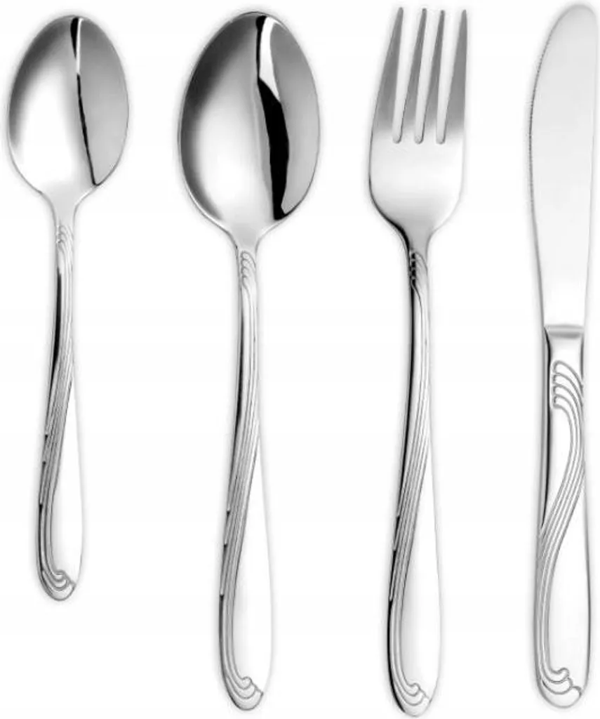 Set Posate Professionale Rossa Bella 24 Pezzi Acciaio Inox Specchio