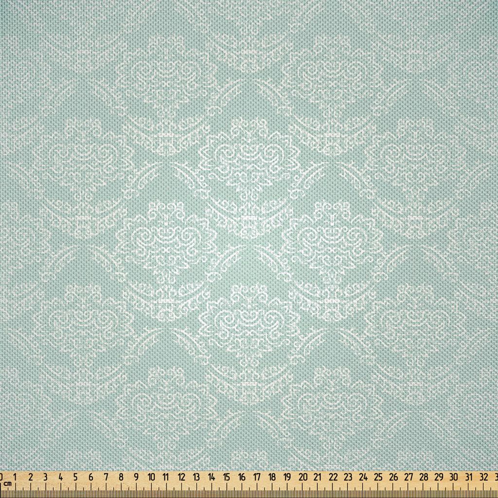 ABAKUHAUS viktorianisch Satin Stoff als Meterware, Damast-Art-Weinlese-Muster mit den antiken und barocken Laub-Motiven, 3 M (148 x 300 cm), Almond...