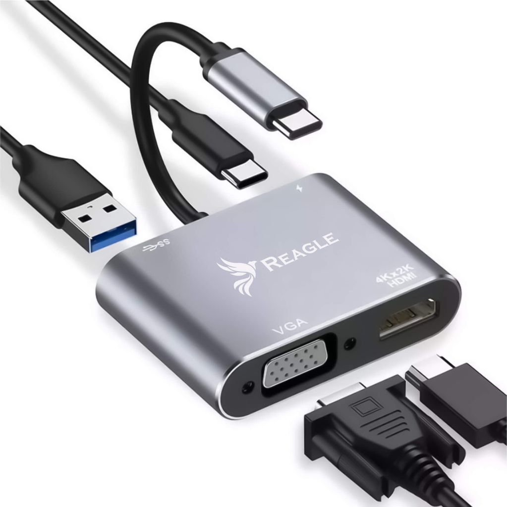 Reagle HUB USB-C adaptér HDMI 4k VGA USB MacBook PD 100W Obrázek produktu 