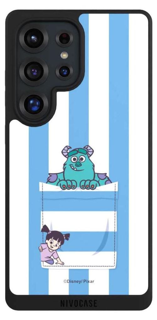 NIVOCASE Handyhülle für Samsung Galaxy S25 Ultra Hülle NIVOpure Case Schwarz Disney Pixar Fanartikel Die Monster AG