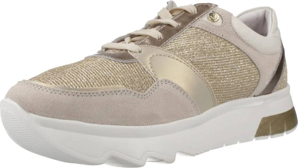 Sneakers Femme Stonefly en Cuir Laminé Doré Confort Souple 38