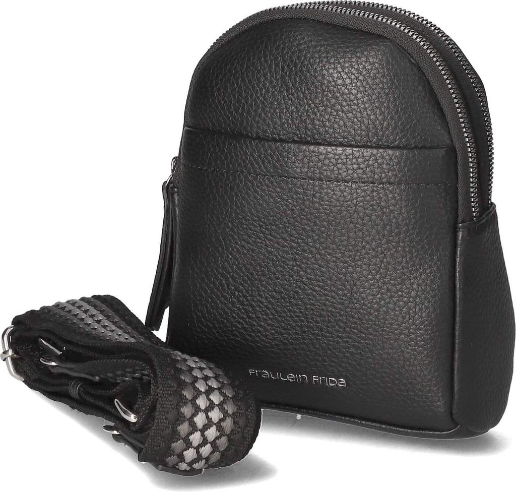 Fräulein Frida Damen Shoulder Bag/ Umhängetasche Schwarz Synthetik-