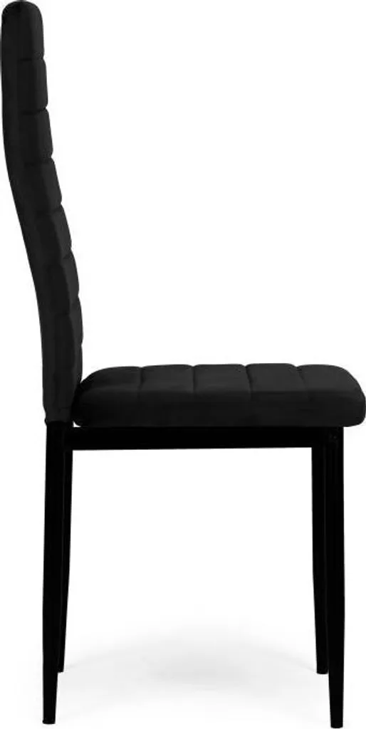 Chaises Design Velours Noir Dossier Courbe Confort Premium - Lot de 4