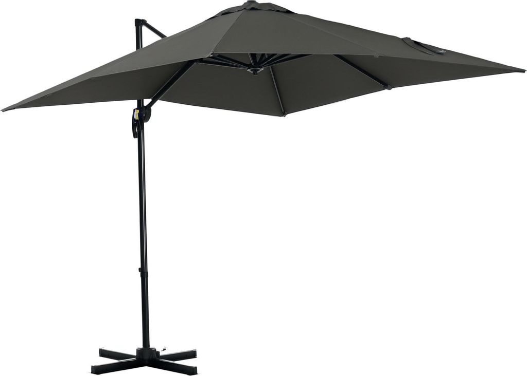 Outsunny Sonnenschirm 245x245 cm Ampelschirm neigbar Alu Produktbild 
