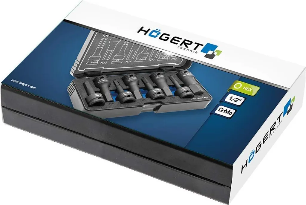 Set de 8 Embouts Hex 1/2" Hogert pour Maintenance Auto et Industrie - 3