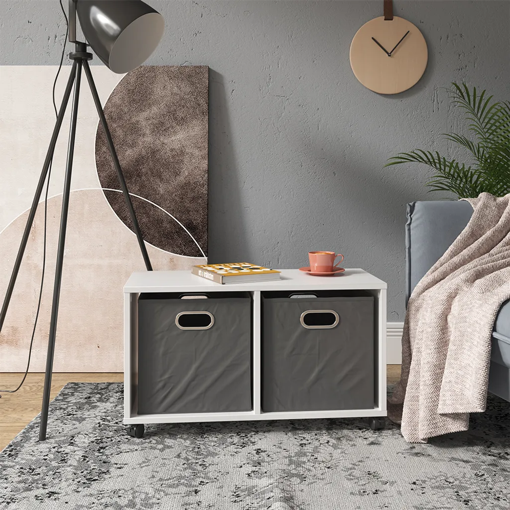 Table basse pour canapé blanc Vicco 72x30 cm - Meuble gain de place - 3