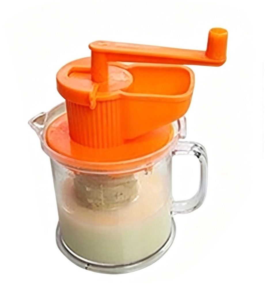 Tragbarer, manueller Zitrusentsafter mit Handkurbel und feinem Sieb. BPA-frei. Geeignet für Obst, Sojadrink und mehr. Ergonomischer Entsafter für...