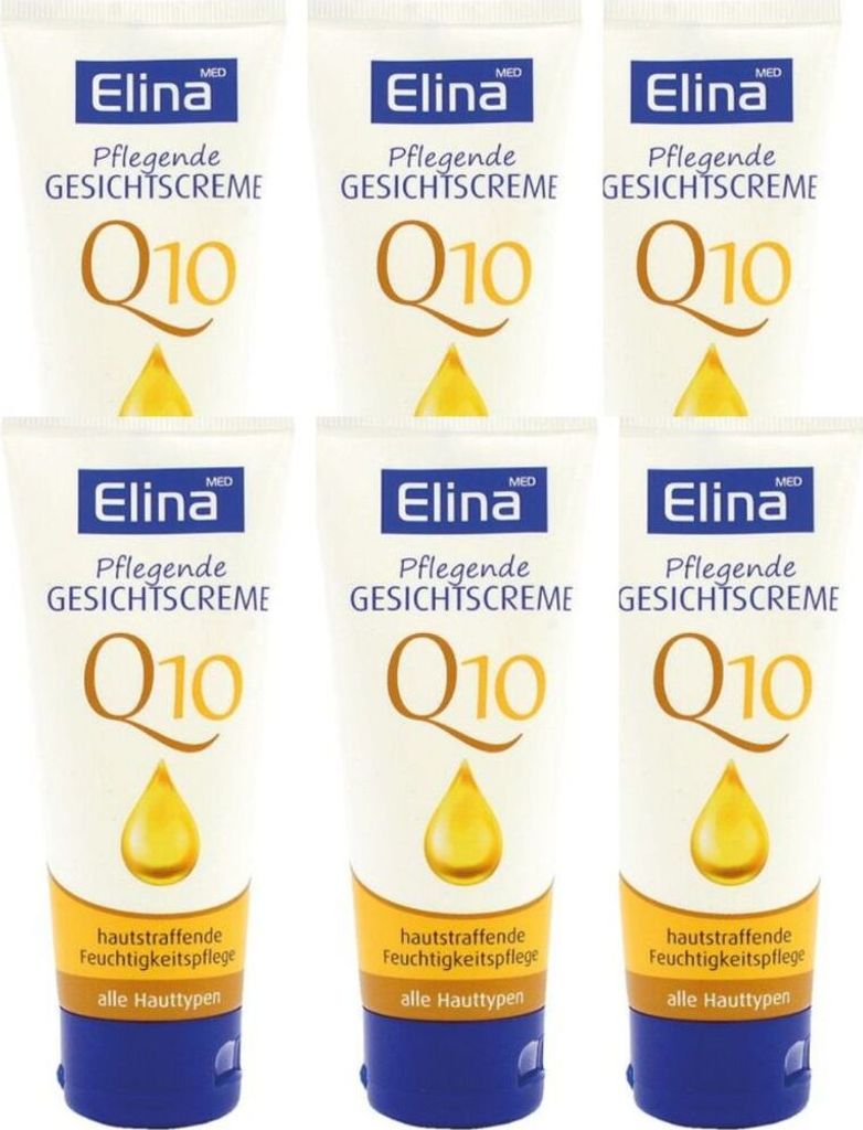 6x75 ml Creme Elina Gesichtscreme Q10 in Tube Produktbild 