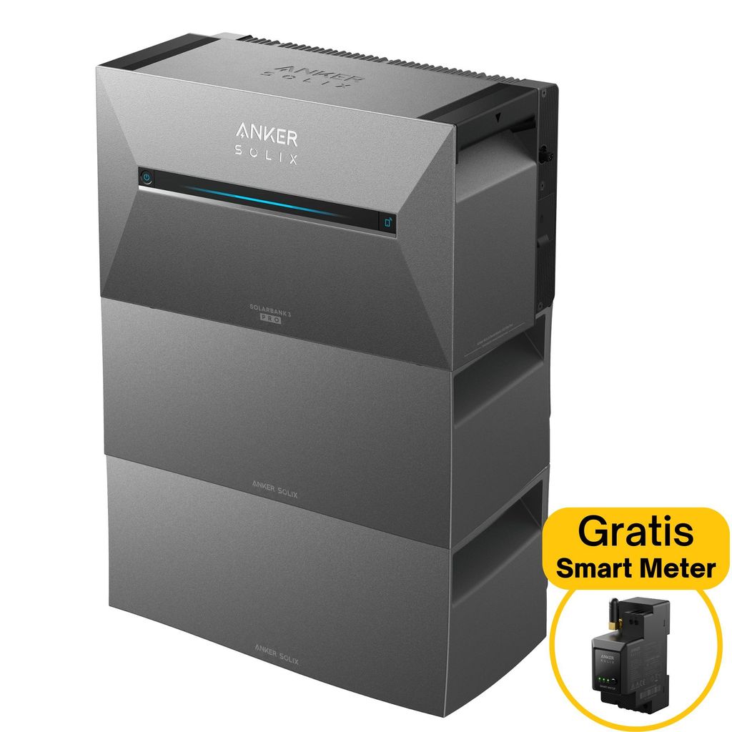Anker SOLIX Solarbank 3 E2700 Pro Balkonkraftwerk mit BP2700x2 mit Smart Meter und Smart AI Eigenschaften,mit Energiespeicher 2.688kWh