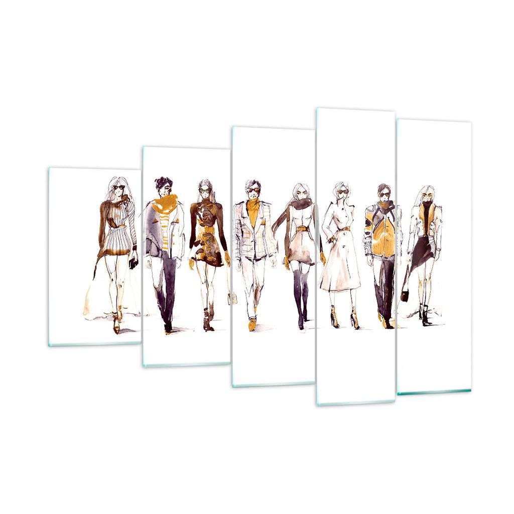 Bilder auf glas - eleganc e Farbe weiblich Mannequins - 150x100cm - Glasbilder - Wandbilder - Kunstdruck - Wanddekoration aus Glas - Glas Bilder - ...