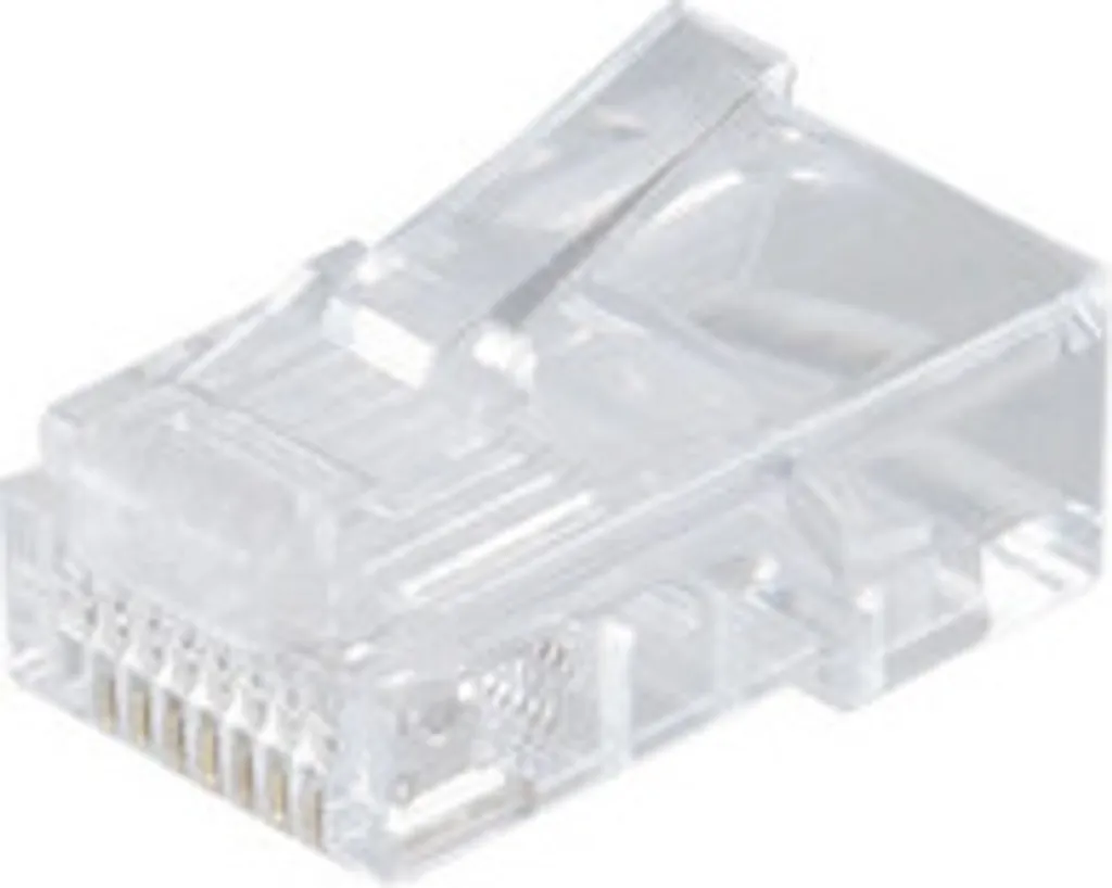 Embout RJ45 court 8 broches plaqué or pour câblage baie de brassage