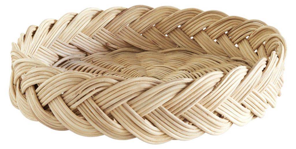 OYOY Maru Bread Basket Medium L301099 Brotkorb Rattan Nature handgefertigt runder Servierkorb für Brot Brötchen Obst skandinavisch