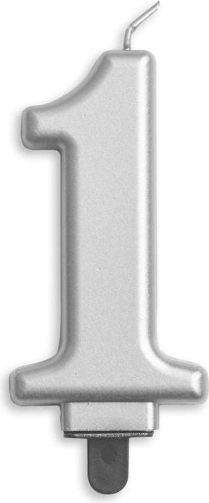 Auswahl Zahlenkerze Silber Metallic Zahl 0-9