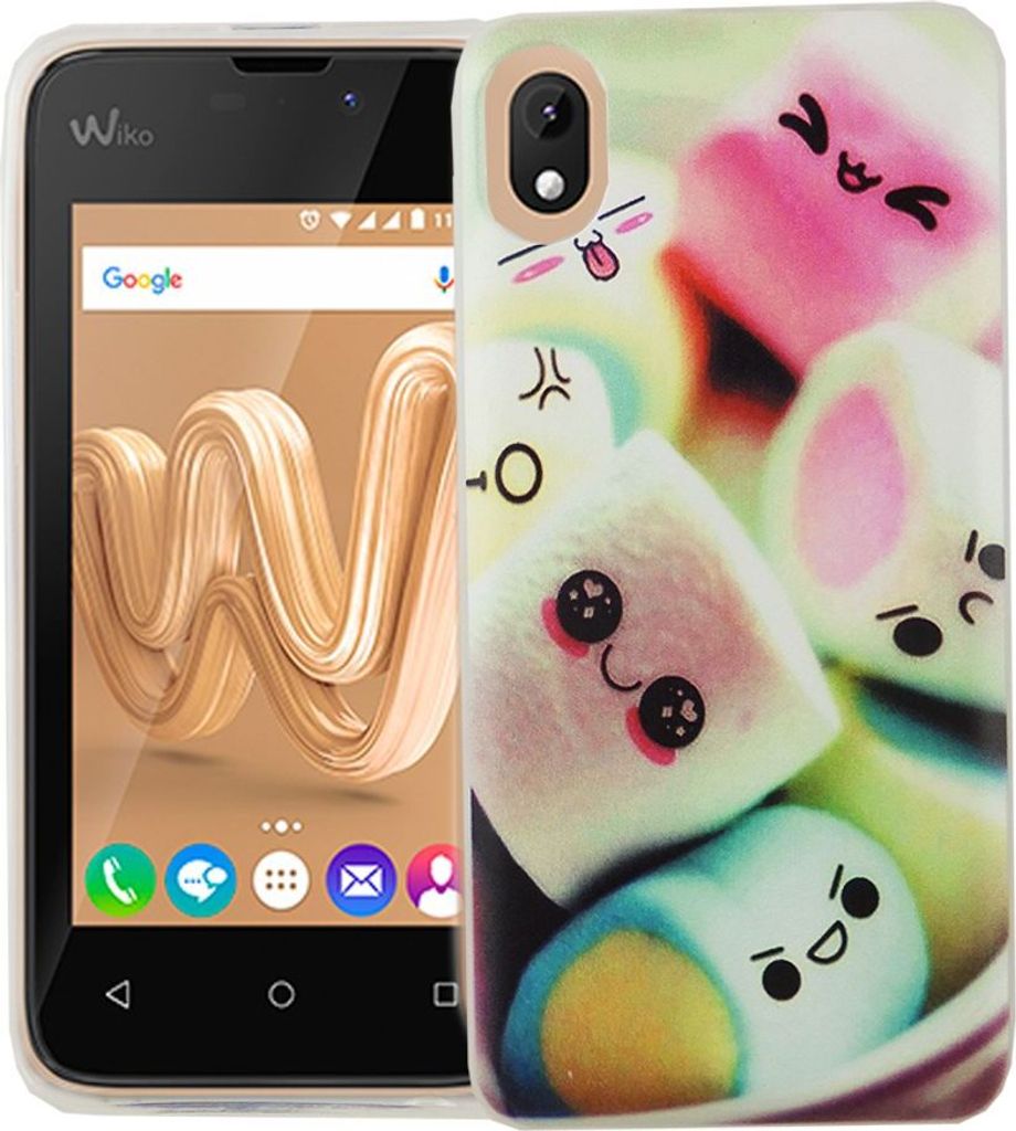 Handy Hülle für Wiko Sunny Max Cover Case Schutz Tasche Motiv Slim Silikon TPU Schriftzug Marshmallows
