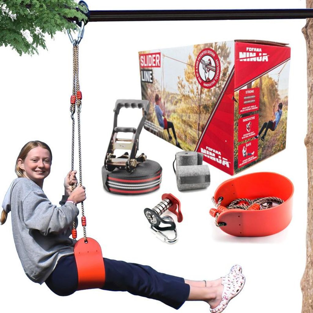 Fofana Ninja Slider Zipline Rollen-Kit - 20m - 65Ft