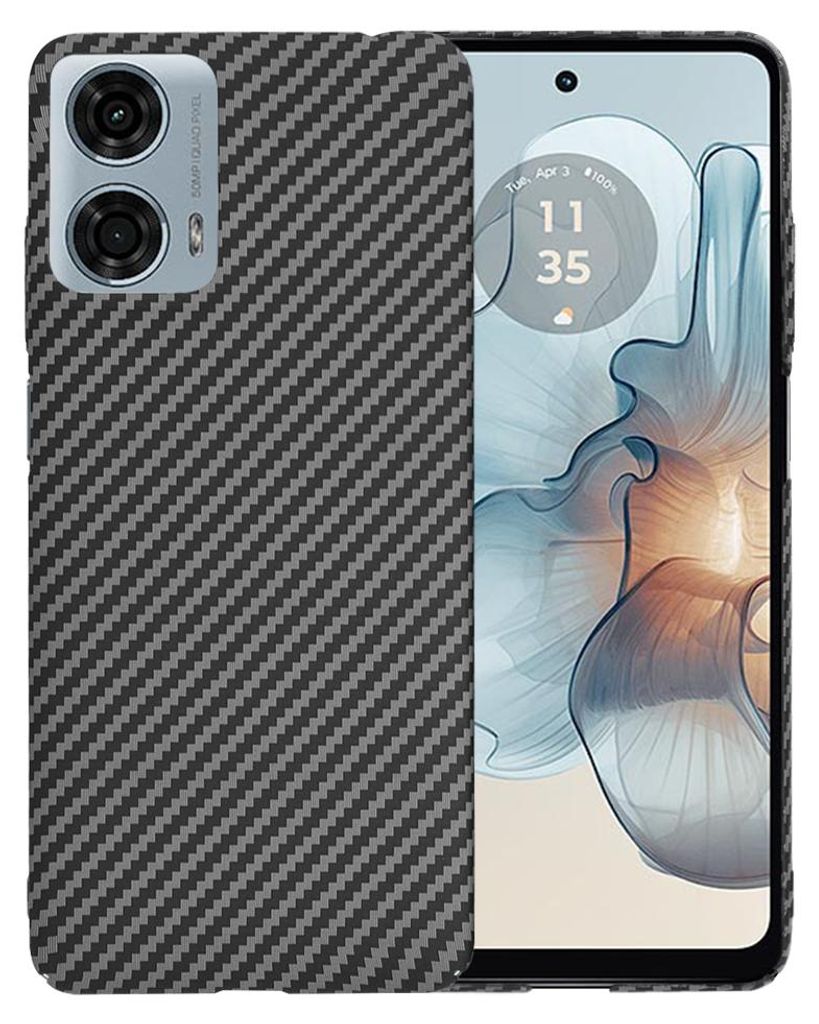 Techsuit Carbonite FiberShell Back Cover Hülle für Motorola Moto G24 Power - Schwarz