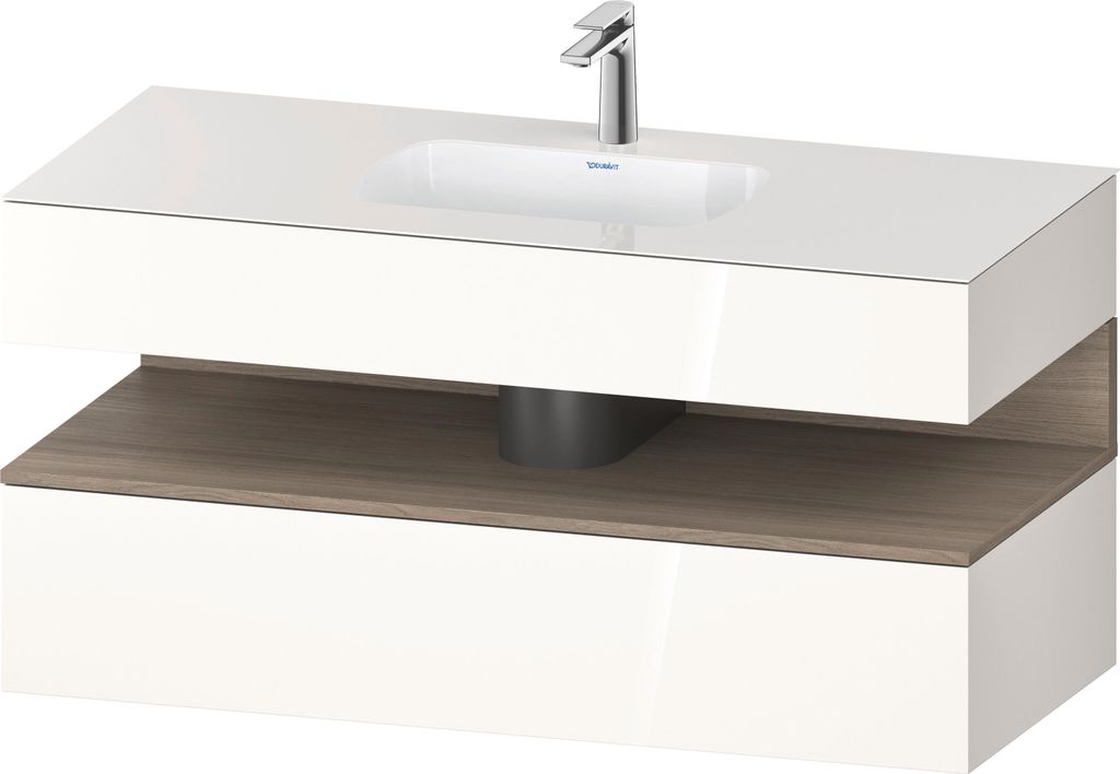 Duravit Qatego Einbauwaschtisch mit Konsolenwaschtischunterbau, 1200x550x600mm, Nische Eiche Terra, QA4787035220010
