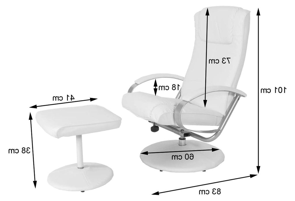 Relaxliege Fernsehsessel mit Hocker - Creme-weiß