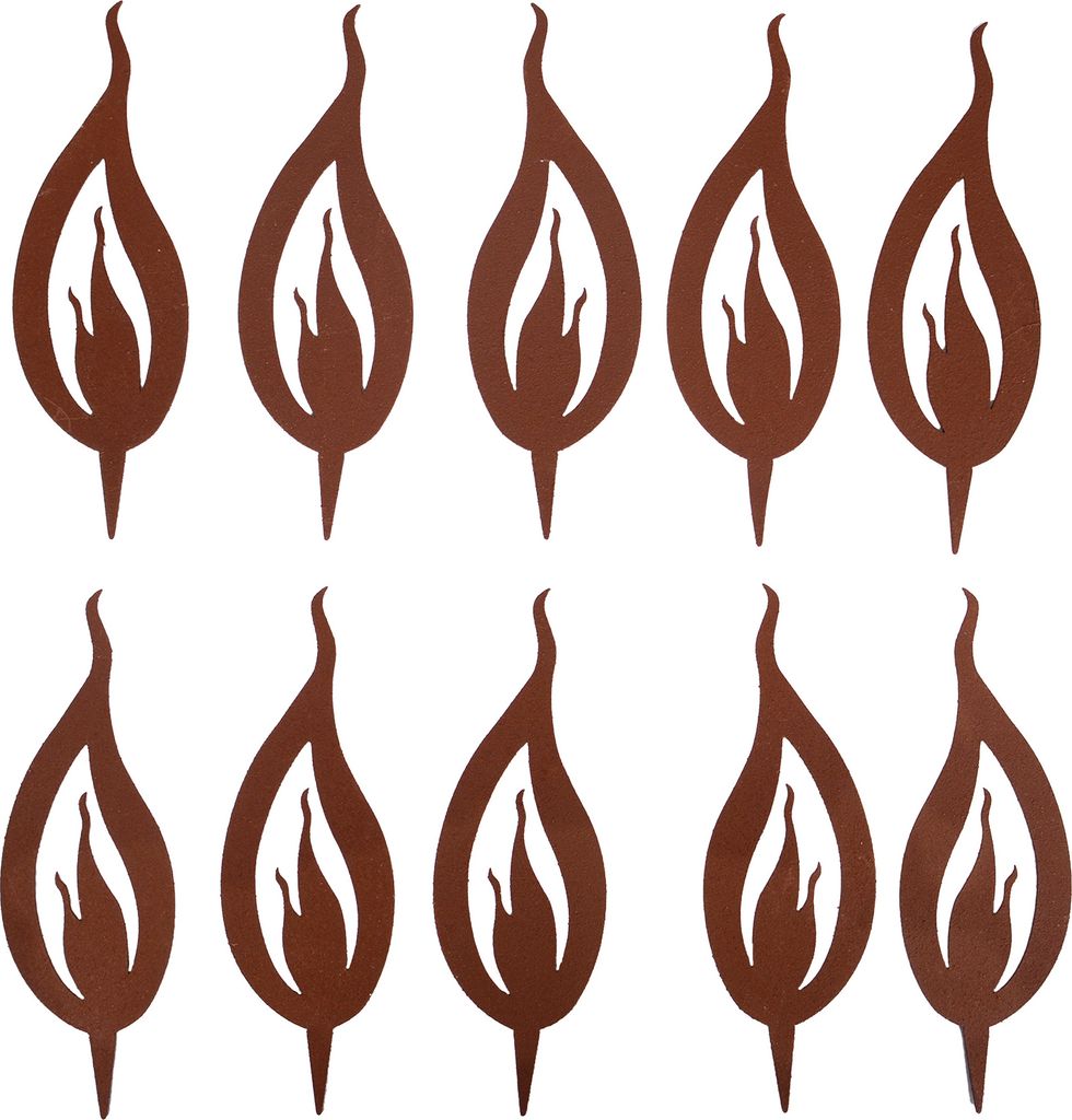 UNUS® Gartenstecker Flammen 10er-Set, Gartendeko in Produktbild 