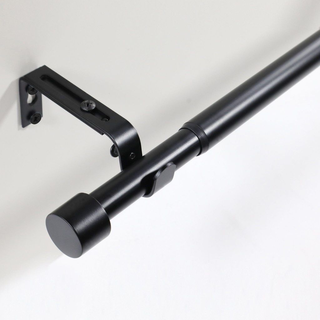Gardinenstange ausziehbar Flexa Schwarz-matt Endstück Kappe 16/19mm – 160-300cm