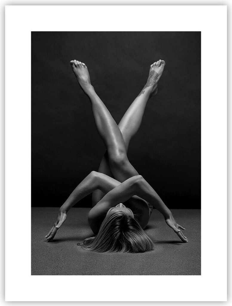 Poster - Poster ohne Rahmen - Frau Gymnastik Yoga - 30x40 cm - Wand Bild - Wanddeko - Wandbilder - Kunstposter - Wandposter - Bilder - Kunstdruck -...