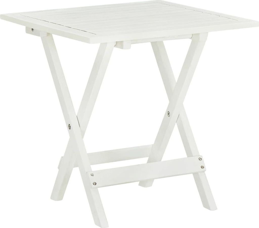 Bistrotisch Weiß 46x46x47 cm Massivholz Akazie