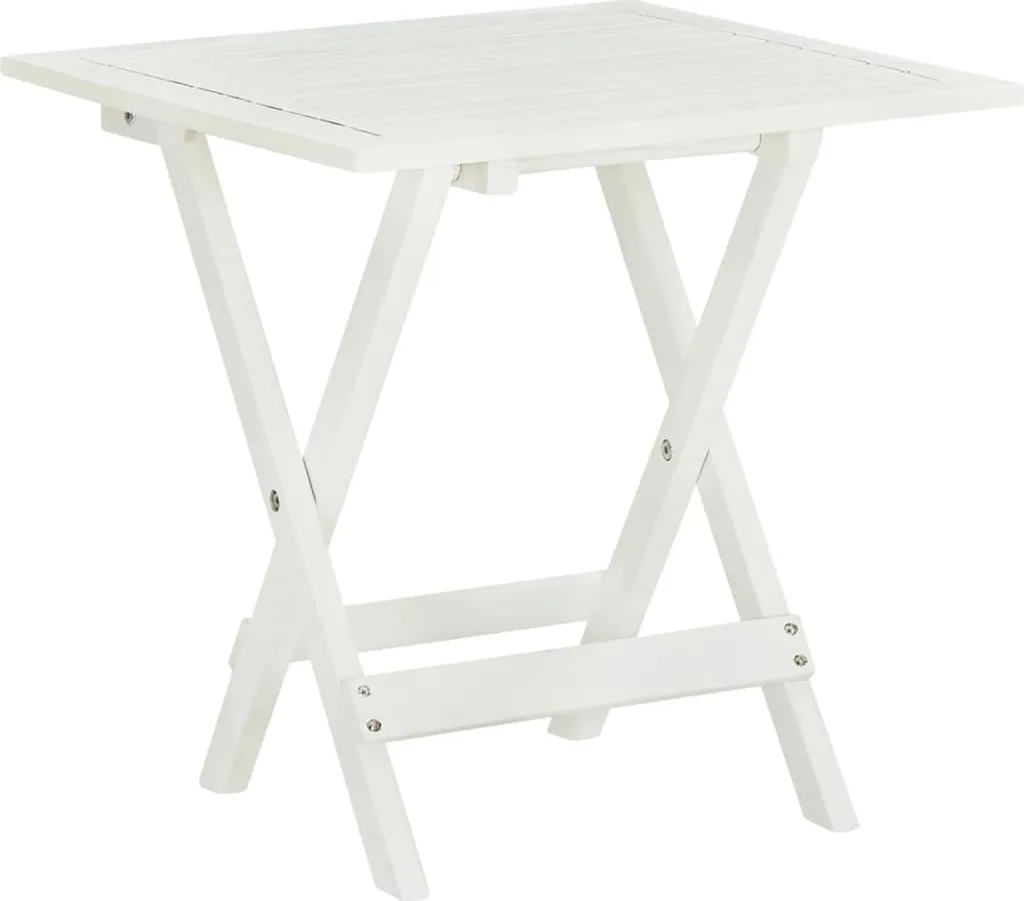 Table basse de bistrot en bois d'acacia blanc massif ultra robuste