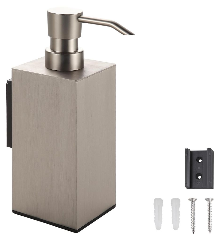 Schwarzer Seifenspender, nachfüllbarer Wandseifenspender, hochwertiger Handseifenspender aus Edelstahl und Aluminium für Badezimmer, Küche, Zuha...