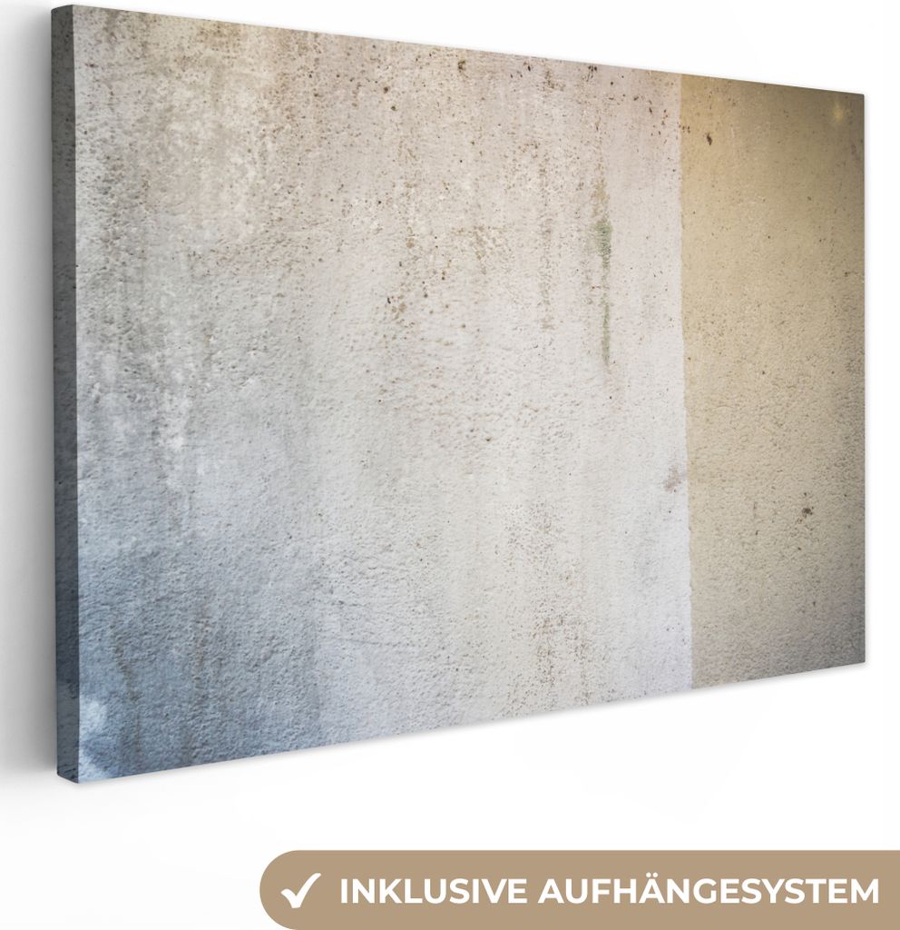 OneMillionCanvasses - Leinwandbilder - 150x100 cm, Beton - Wand - Grau, Wandbilder Kunstdruck Wanddekoration