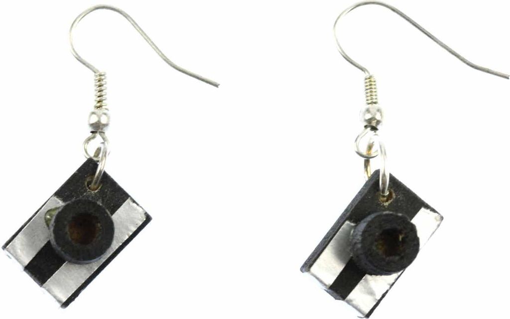 Kamera Ohrringe Fotoapparat Miniblings Hänger Fotograf Fotografie Foto Holz