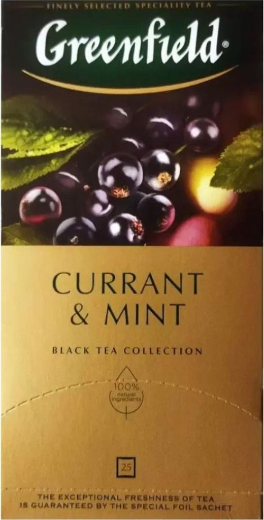 Greenfield Schwarztee Currant & Mint 25 Teebeutel Tee black Produktbild 