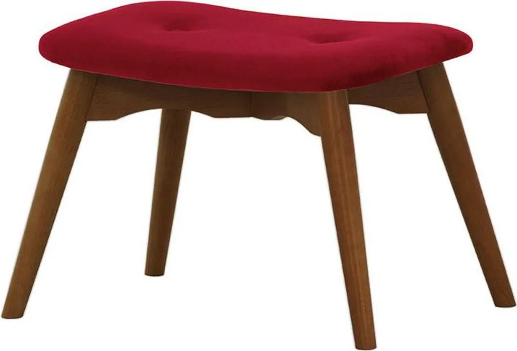 Repose-pied velours Kronos Ducan avec structure en chêne sombre