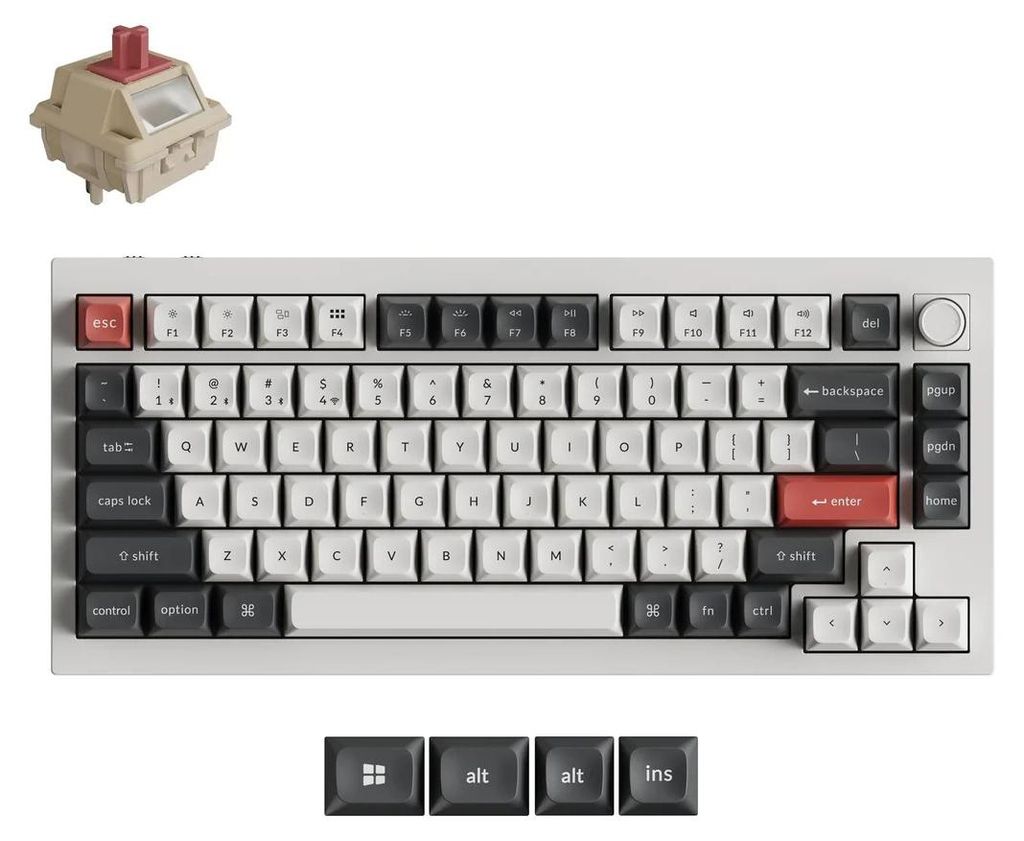 Keychron Q1 Ultra 8K 75 % Kabellose Mechanische Tastatur, Aluminium, 82 Tasten, 2,4 GHz/Bluetooth/kabelgebunden, ZMK-programmierbar QWERTY US - POM...