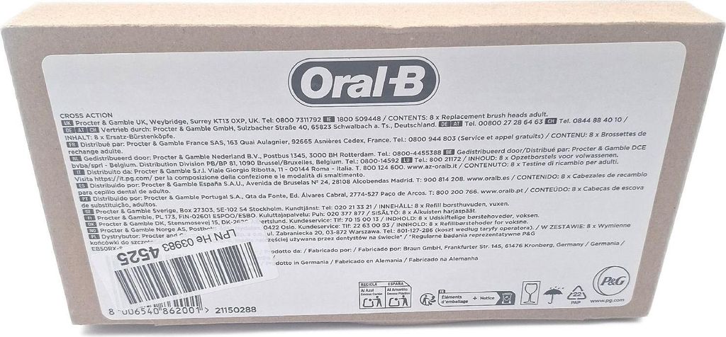 Testine per spazzolino elettrico OralB, confezione da 8 Immagine del prodotto 