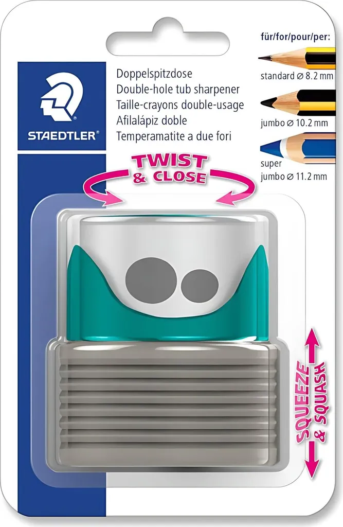 Temperino Doppio Staedtler 513007BK-2 Anti-Spreco per Scuola e Arte