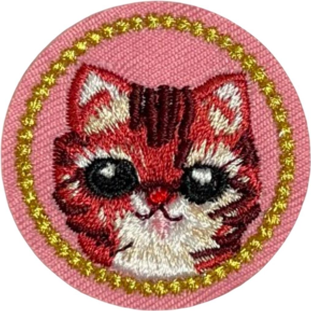 Kitty Kitty Kitten Emblem Aufnäher zum Aufbügeln, Rosa