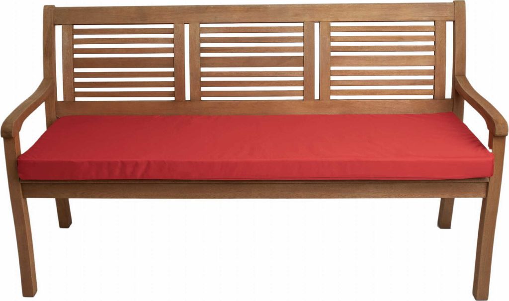 Bankkissen 160×50×7 cm Rot – Sitzkissen für Gartenbank mit abnehmbarem Bezug, bequemes Polster für Outdoor & Terrasse Sitzkissen für 2–3 P...