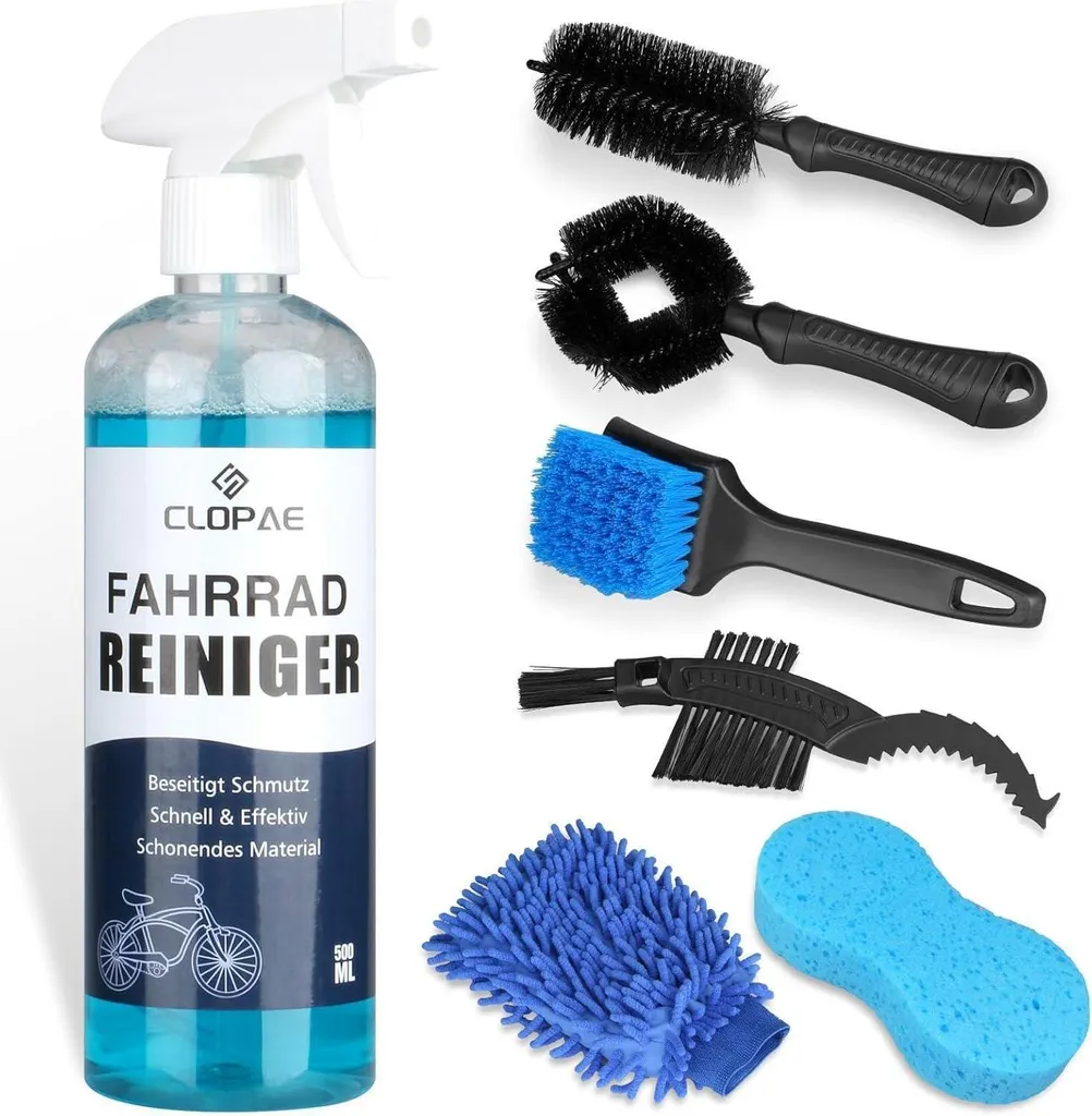 Kit nettoyage vélo pour VTT et route avec brosses et dégraissant 500ml