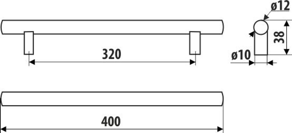 RE29 Geländer, gebürstetes Gold, 320 mm