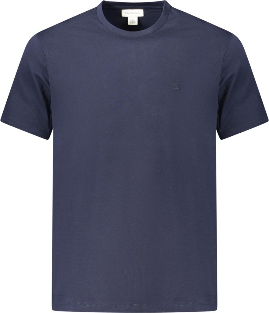 Herren Kurzarm-T-Shirt Blau mit Rundhalsausschnitt und Logo-Stickerei