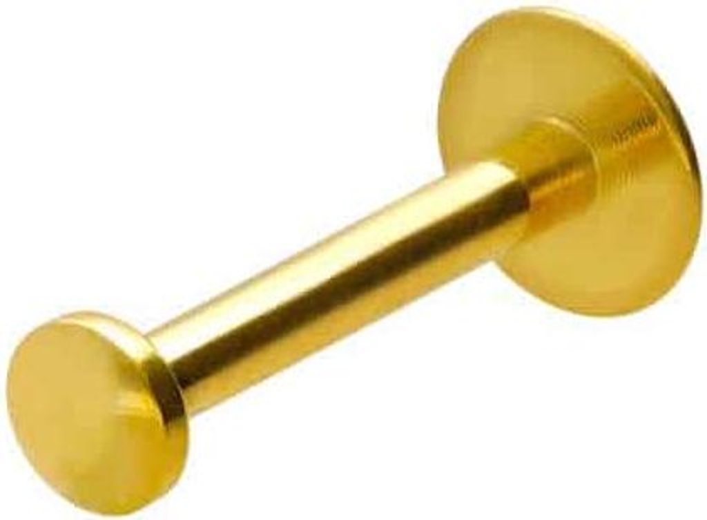 Ohrpiercing, Nasenpiercing Chirurgenstahl Labret mit Innengewinde FLAT-DISC Gold Stablänge: 8mm | Discgröße: 2,5mm