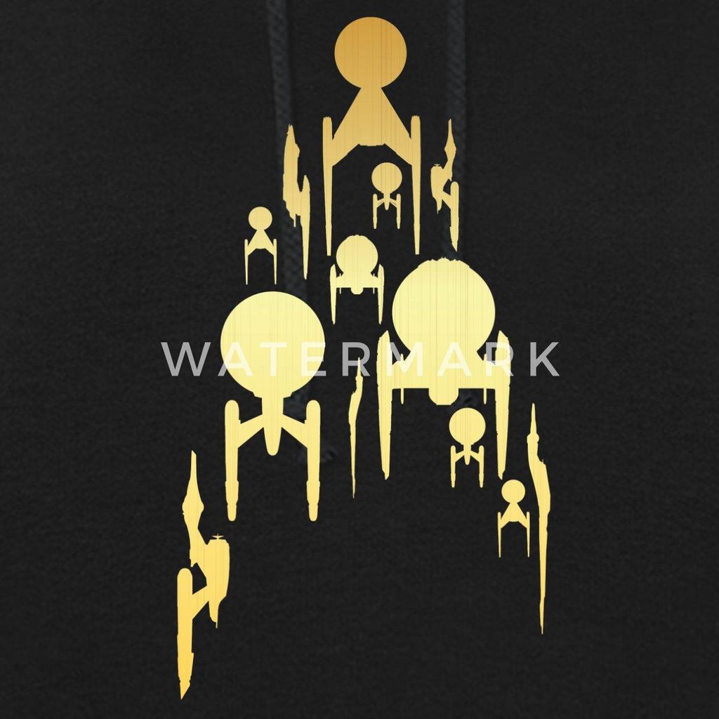 Spreadshirt Star Trek Discovery Gold Raumschiff Damen Hoodie, XL, Schwarz
