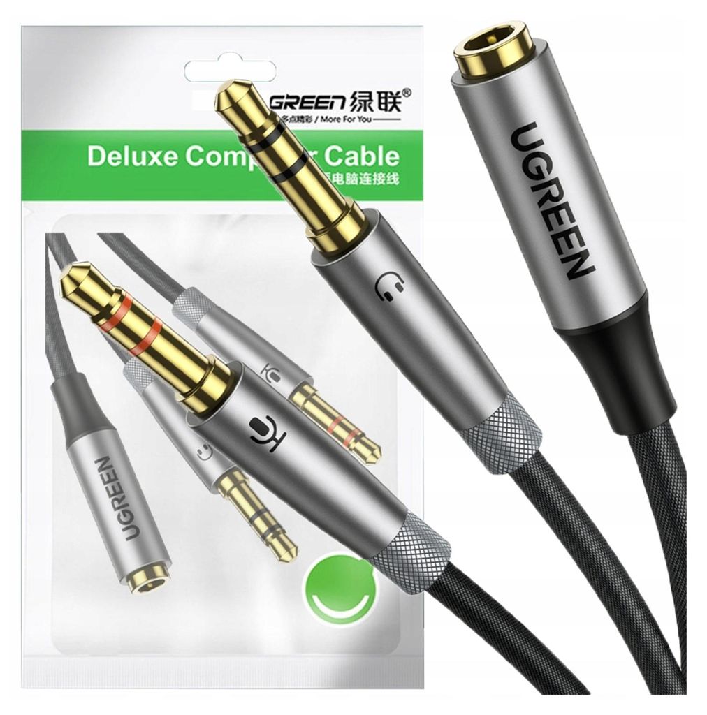 Ugreen Av193 Audio Aux Headphone + Microphone Splitter To Image du produit 