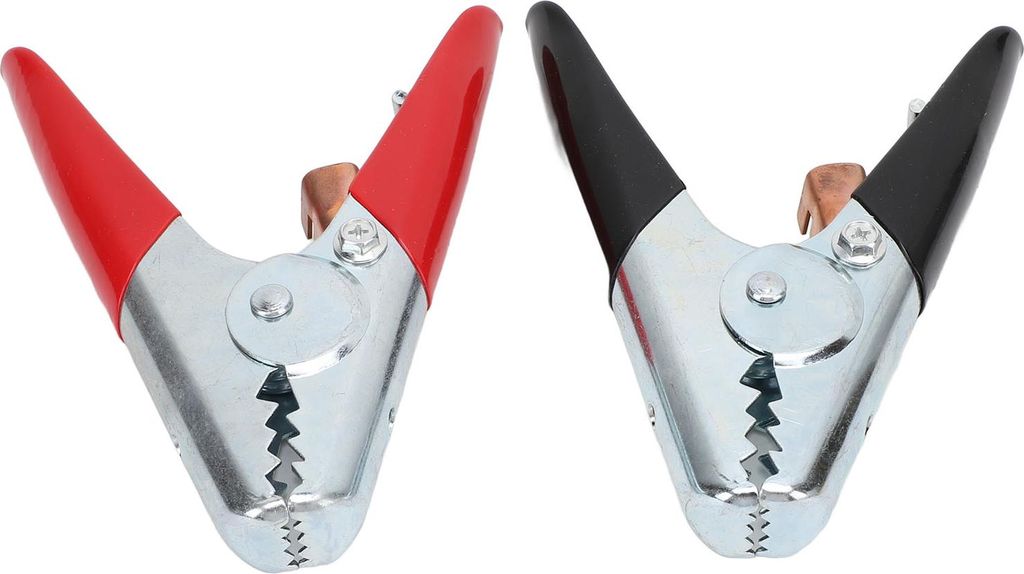 Paar 600A Autobatterie-Ladegerätklemmen, schwarz, rot, Schnellanschluss, isolierter Griff, Ersatzclip